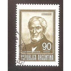 ARGENTINA 1970 (MT870) PROCERES  BROWN  DE $90   USADA