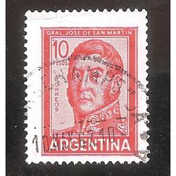 ARGENTINA 1966 (MT732a) PROCERES: SAN MARTIN $10 TIPOGRAFIA