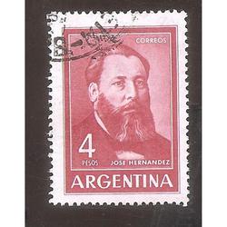 ARGENTINA 1964 (MT693Aa) JOSE HERNANDEZ, HUECOGRABADO,  USAD