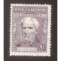 ARGENTINA 1956 (MT570) PROCERS: BROWN TIPO I  20x26,5  USADA