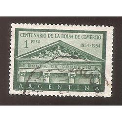 ARGENTINA 1954(MT543) CENTENARIO BOLSA DE COMERCIO, USADA