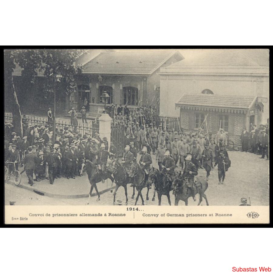 FRANCIA 1914. Marcha de soldados alemanes prisioneros 1° GUE