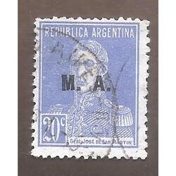 ARGENTINA 1931(304B-237) SAN MARTIN S/PUNTO  TIPOGRAFIA  M.A