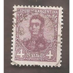 ARGENTINA 1908(136) SAN MARTIN EN OVALO C/FILI USADA
