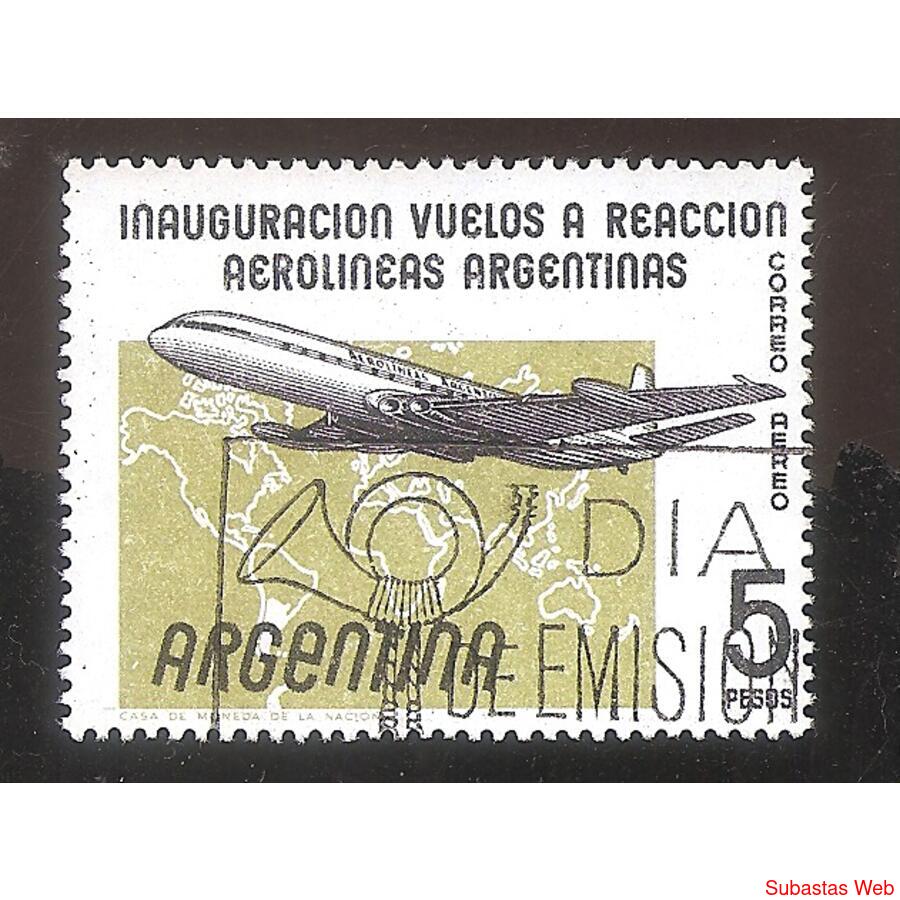 ARGENTINA 1959(A62) INAUGURACION VUELOS A REACCION  USADA