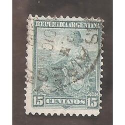 ARGENTINA 1899(120A) LIBERTAD SENTADA  12,25x12,25  USADA
