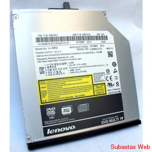 Grabadora Dvd-cd-rw Lenovo Sata 9.5mm Slim Fru 45n7457 Box