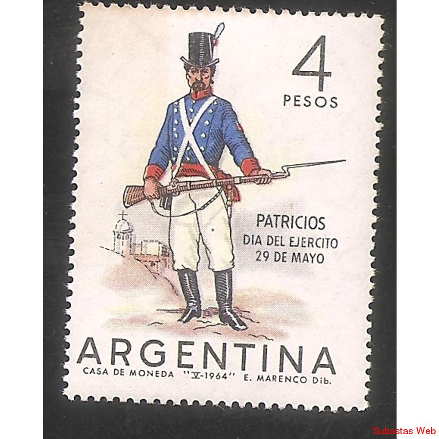 ARGENTINA 1964(687GZb) DIA DEL EJERCITO VARIEDAD CEFILOZA GZ