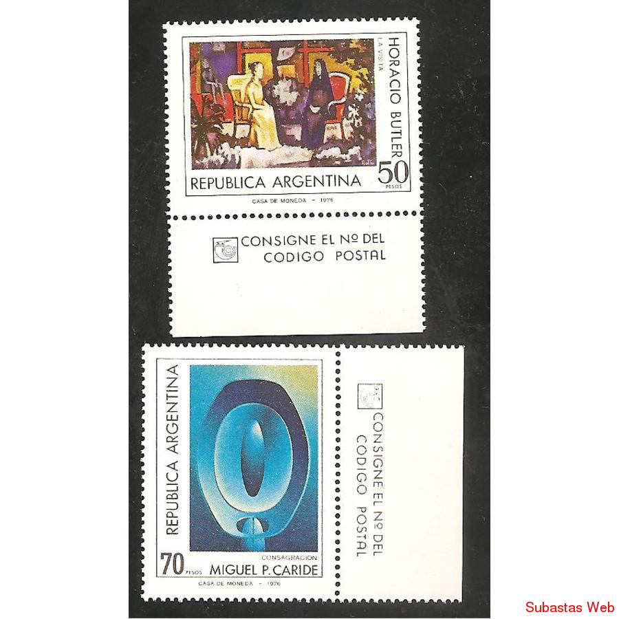 ARGENTINA 1977(1079-80) PLASTICA ARGENTINA CON BORDE DE HOJA