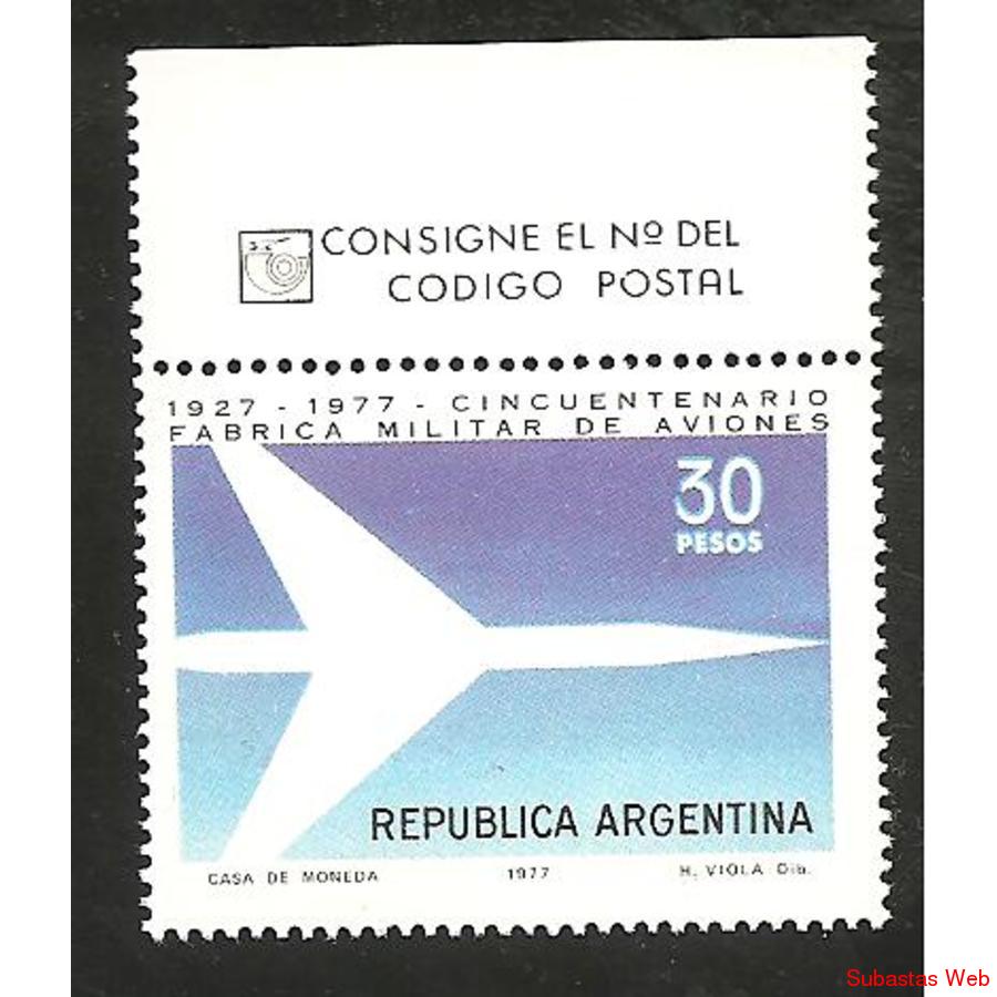 ARGENTINA 1977(1104) FABRICA MILITAR AVIONES CON BORDE