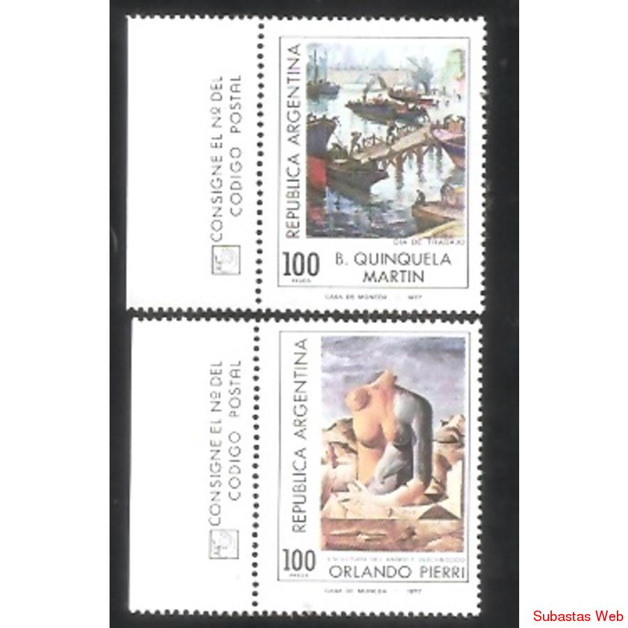 ARGENTINA 1978(1116-17) PLASTICA ARGENTINA CON BORDE DE HOJA