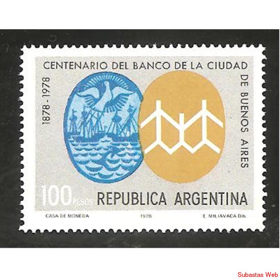 ARGENTINA 1978(1140) CENTENARIO DEL BANCO CIUDAD