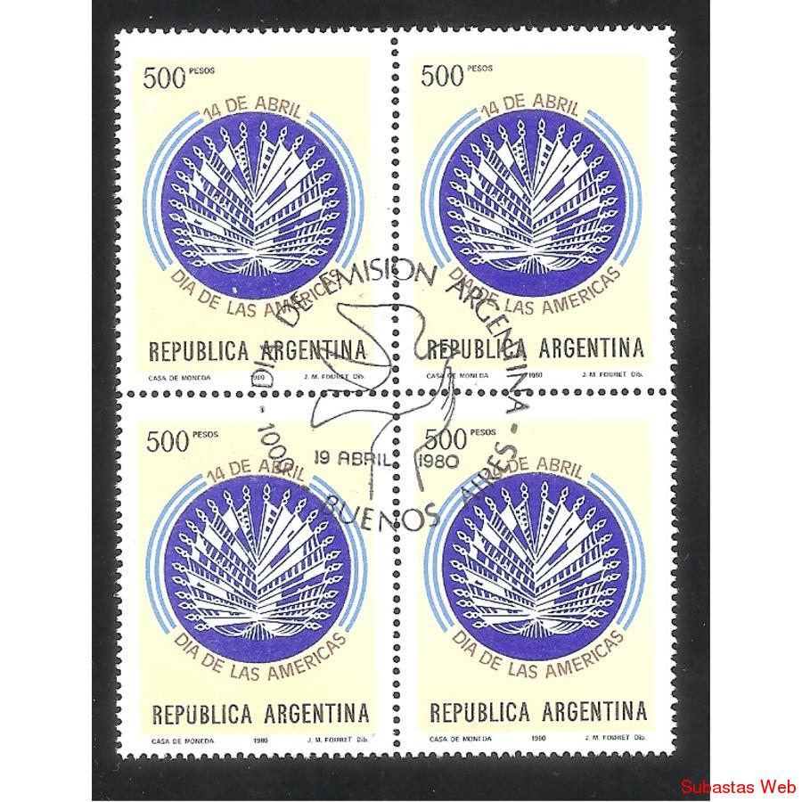ARGENTINA 1980(1213) DIA DE LAS AMERICAS CUADRITO PDE