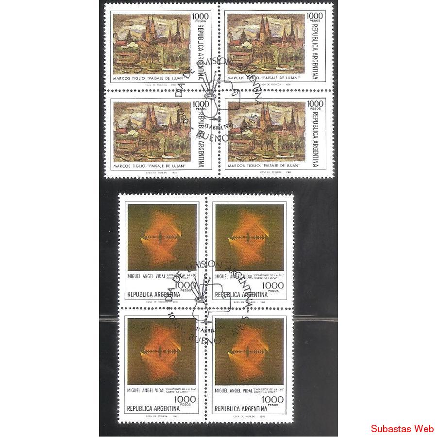 ARGENTINA 1981(1286-87) PLASTICA ARGENTINA  CUADRITOS PDE