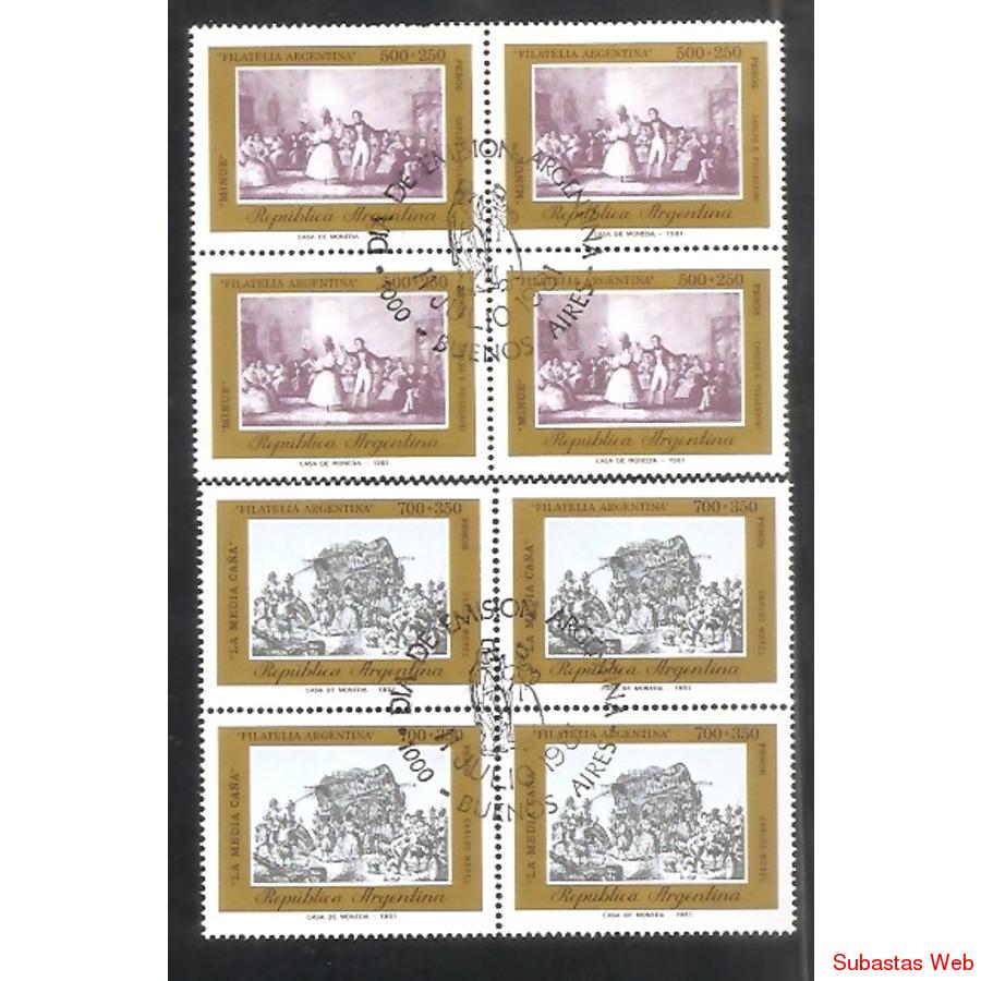 ARGENTINA 1981(1296-99)DANZAS TRADICIONALES CUADRITOS PDE