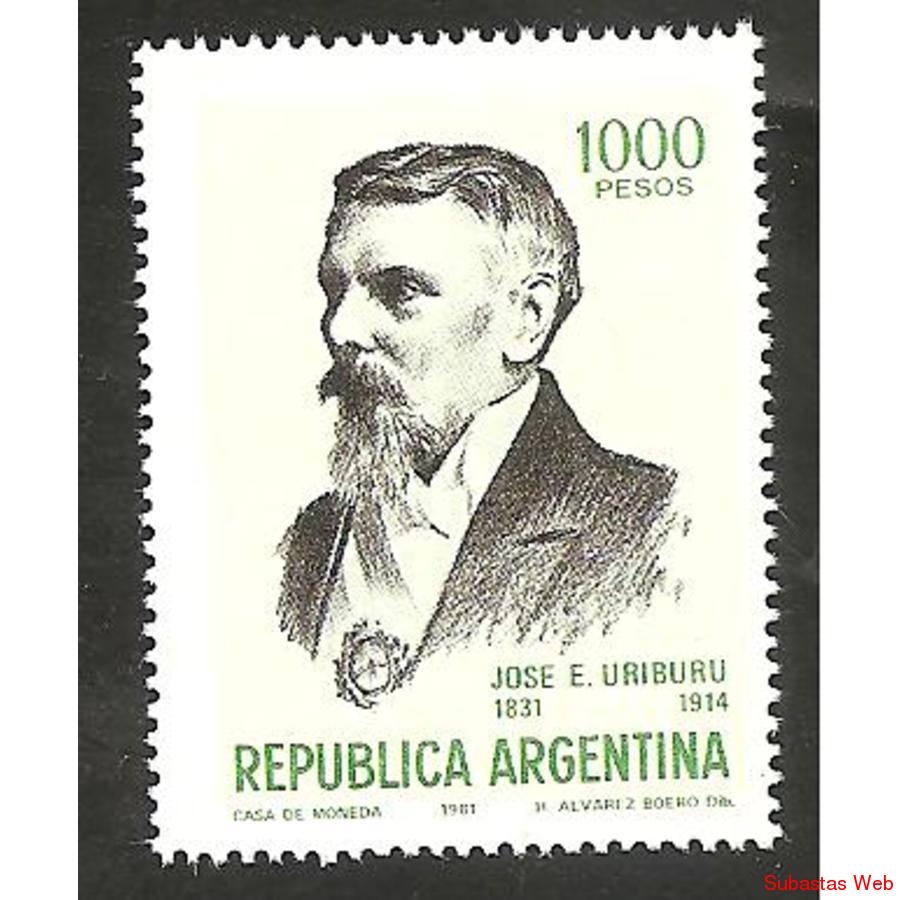 ARGENTINA 1981(1302) JOSE EVARISTO URIBURU  MINT