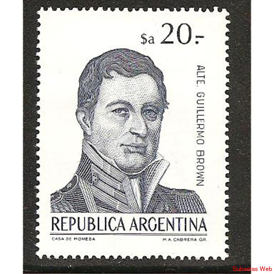 ARGENTINA 1983(1425) CORREO ORDINARIO: BROWN  $a20  MINT