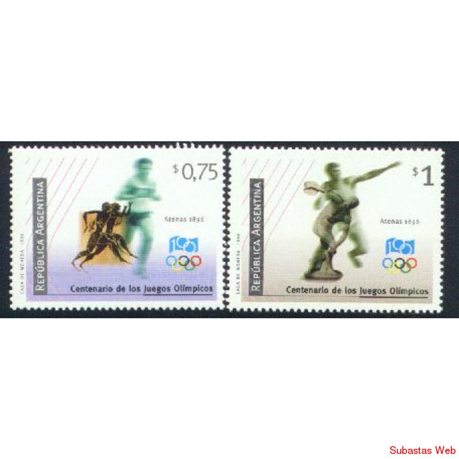 ARGENTINA 1996(2060-61) CENTENARIO DE LOS JUEGOS OLIMPICOS