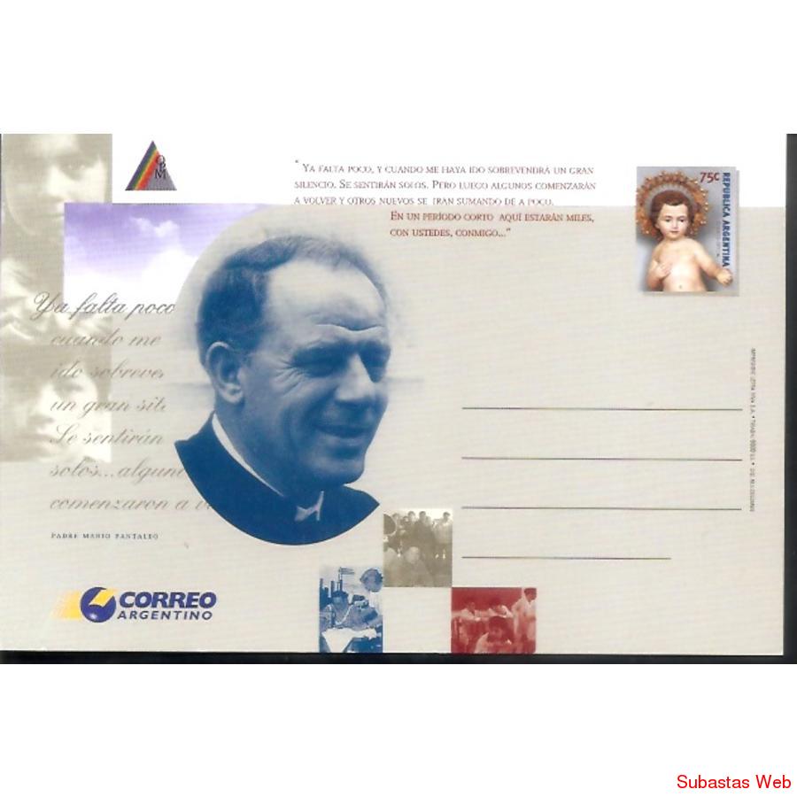 ARGENTINA 1999(24) TARJETA ENTEROPOSTAL OBRA DEL PADRE MARIO