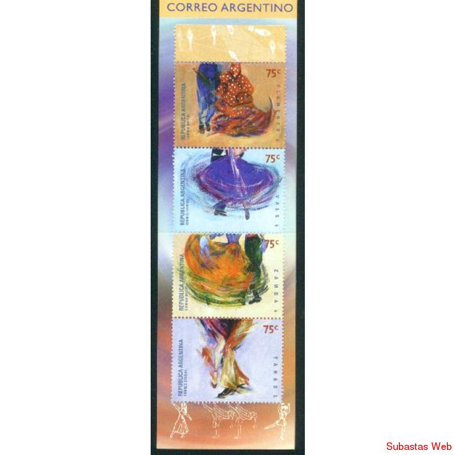 ARGENTINA 2001(2452-55) CARNET BAILES TIPICOS