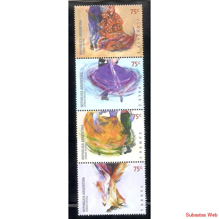 ARGENTINA 2001(2452-55) SERIE BAILES TIPICOS