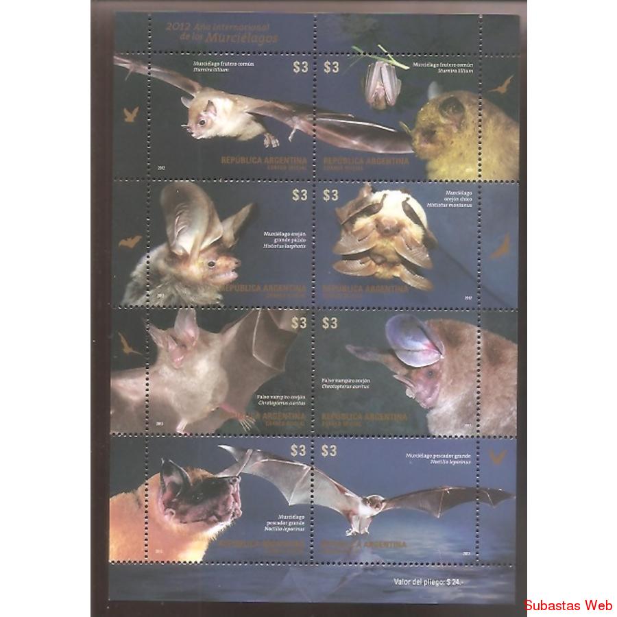 ARGENTINA 2012(BLOCK GJ:HB240)  MURCIELAGOS