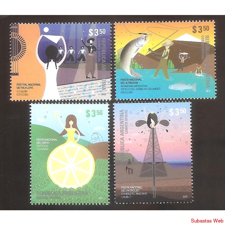 ARGENTINA 2013(GJ3971-74)  FIESTAS POPULARES VI