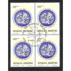 ARGENTINA 1980(1213) DIA DE LAS AMERICAS CUADRITO PDE