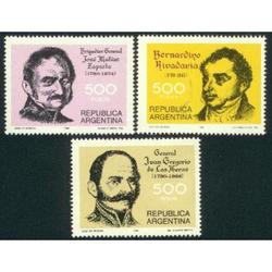 ARGENTINA 1980(1238-40) BICENTENARIO DE PROCERES MINT