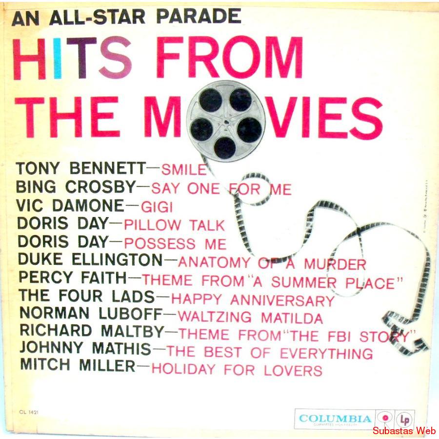 Disco Vinilo LP.  Hits from the Movies USA.1960 Mono. Unico