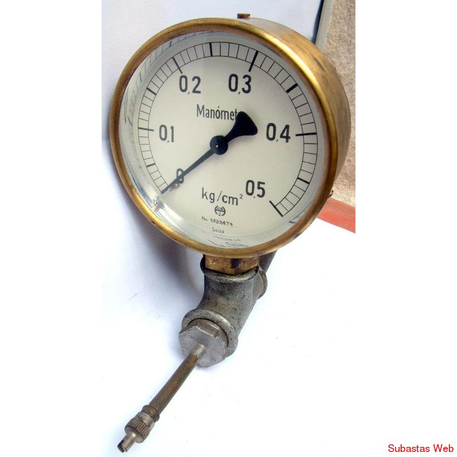 Manometro Suizo GIE 0,5 kg./cm. Bronce de Laboratorio. Diame