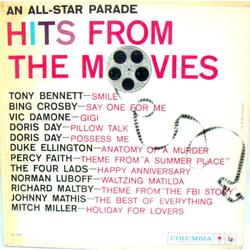 Disco Vinilo LP.  Hits from the Movies USA.1960 Mono. Unico