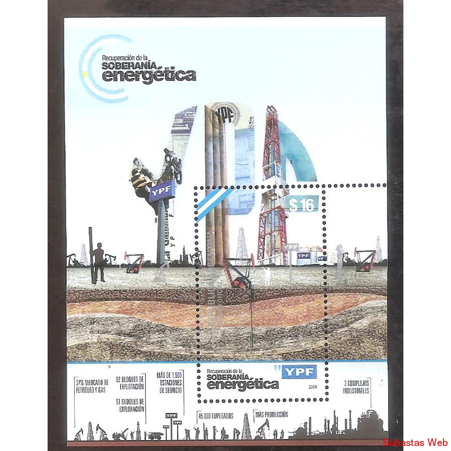 ARGENTINA 2014 BLOCK GJ247 RECUPERACION DE YPF  MINT