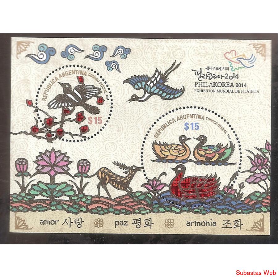 ARGENTINA 2014 BLOCK GJ249 PHILAKOREA 2014  MINT