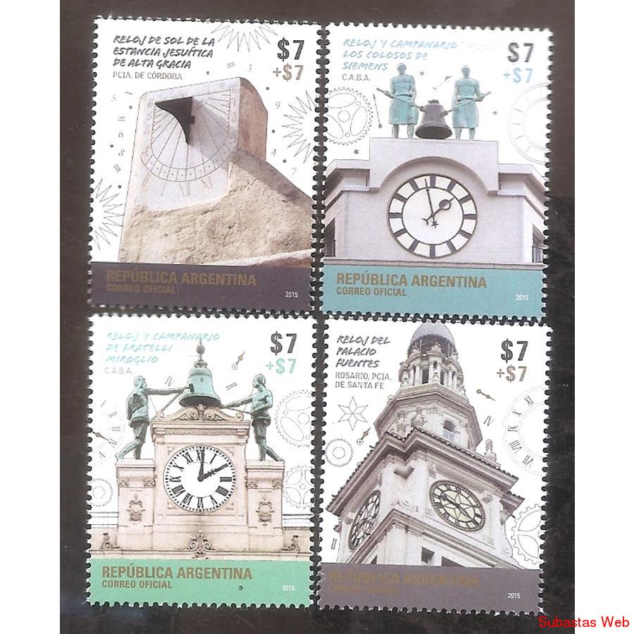 ARGENTINA 2015 (4114-17) RELOJES Y CAMPANARIOS