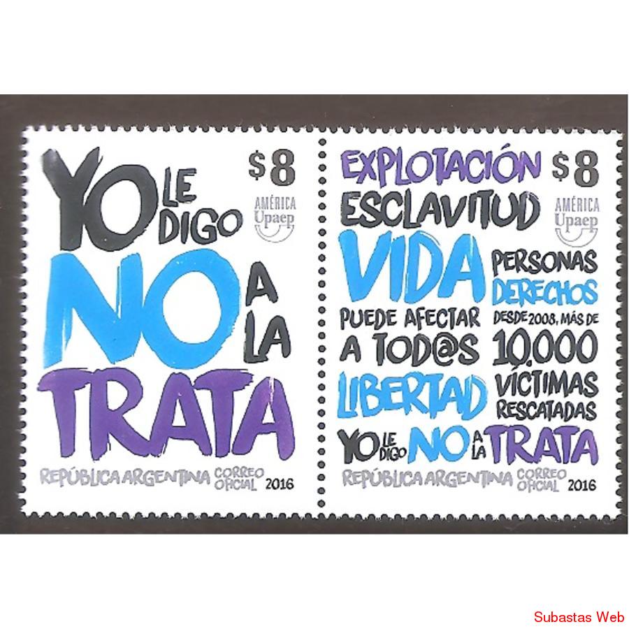 ARGENTINA 2016 (4119-20) CONTRA LA TRATA DE PERSONAS