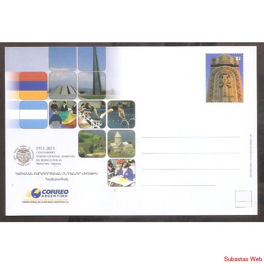 ARGENTINA 2011 ENTERO  222 UNION ARMENIA DE BENEFICENCIA