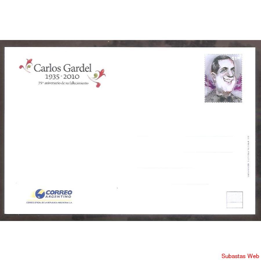 ARGENTINA 2010 ENTERO 212  ANIVERSARIO DE CARLOS  GARDEL
