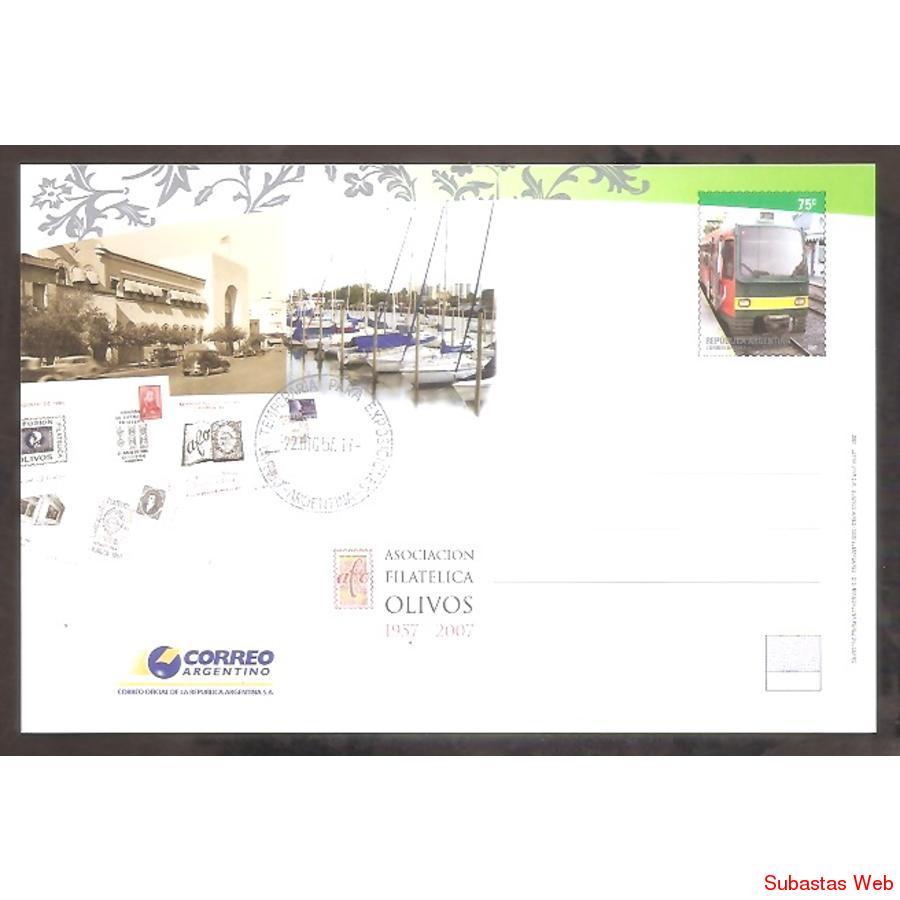 ARGENTINA 2007  ENTERO 184  ASOCIACION FILATELICA OLIVOS