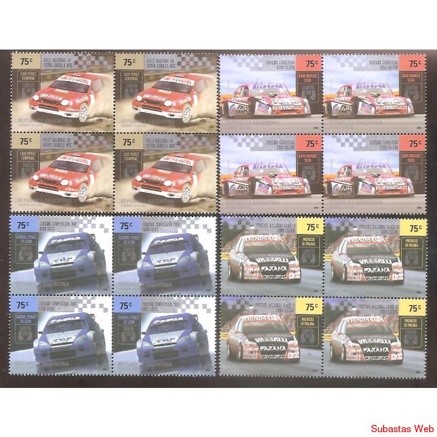 ARGENTINA  2006 CUADRITOS  MT2792-95 AUTOMOVILISMO DEPORTIVO