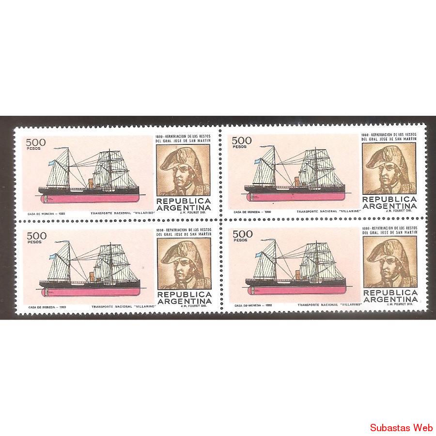 ARGENTINA 1980 CUADRITO MT1218 REPATRIACION RESTOS SAN MARTI