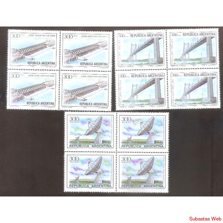 ARGENTINA 1980 CUADRITOS MT1214-16  OBRAS DE INFRAESTRUCTURA