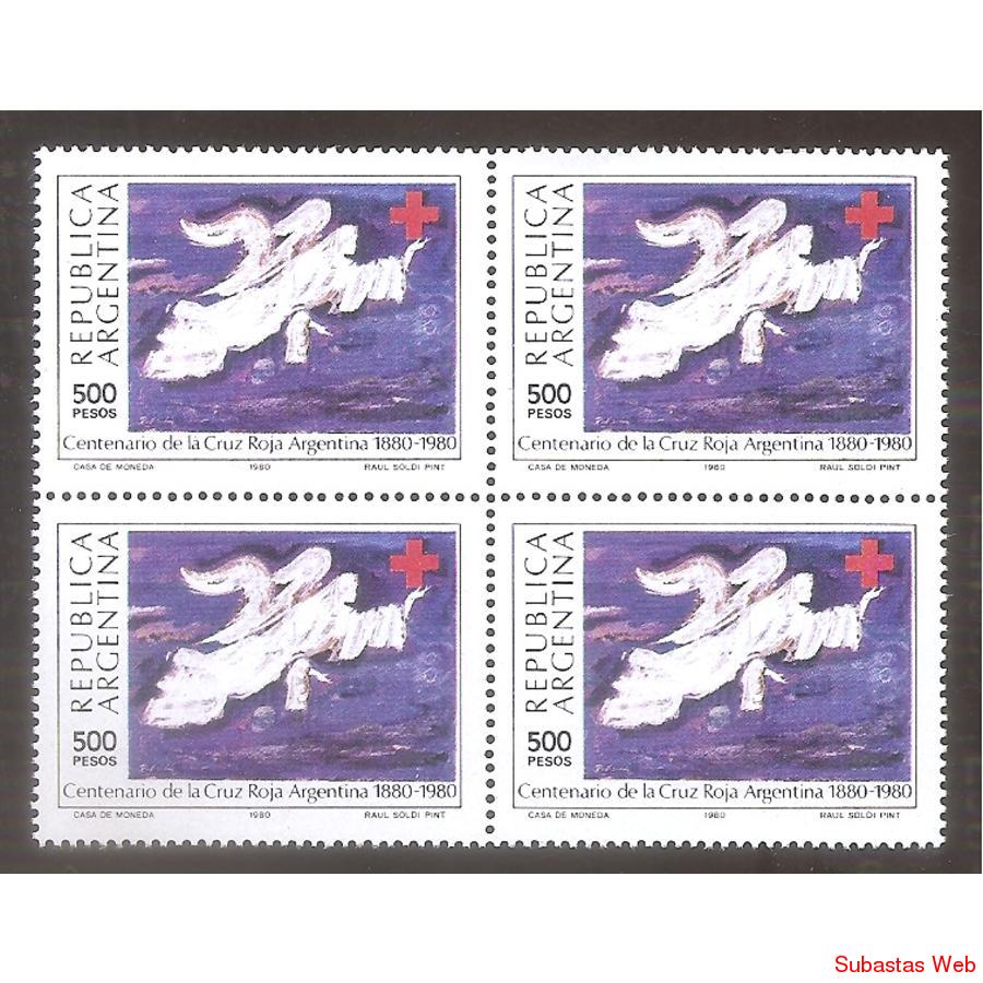 ARGENTINA 1980 CUADRITO MT1212  CRUZ ROJA ARGENTINA