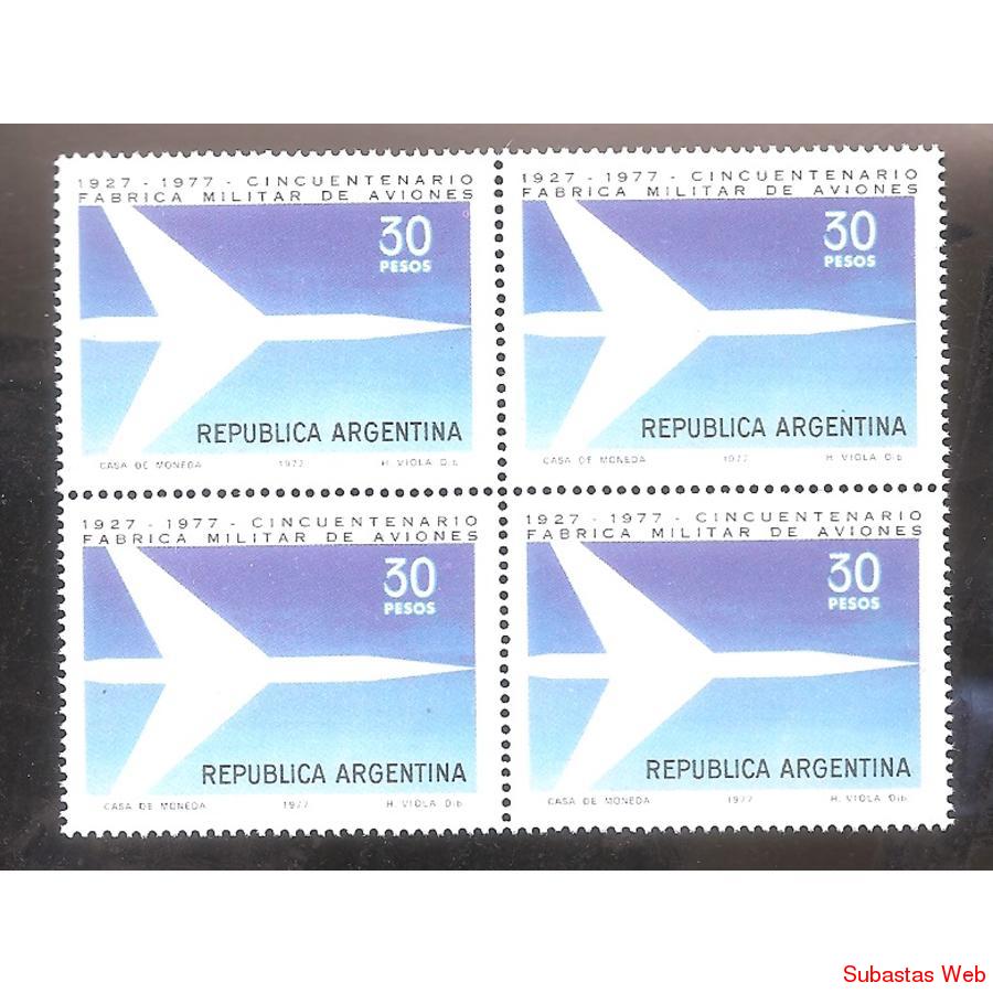 ARGENTINA 1977  CUADRITO MT1104  FABRICA MILITAR DE AVIONES