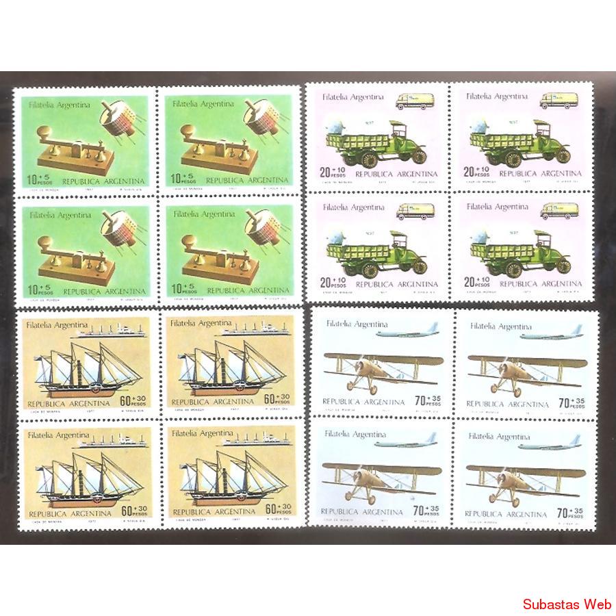 ARGENTINA 1977 CUADRITOS MT1091-94 MEDIOS COMUNICACION POSTA