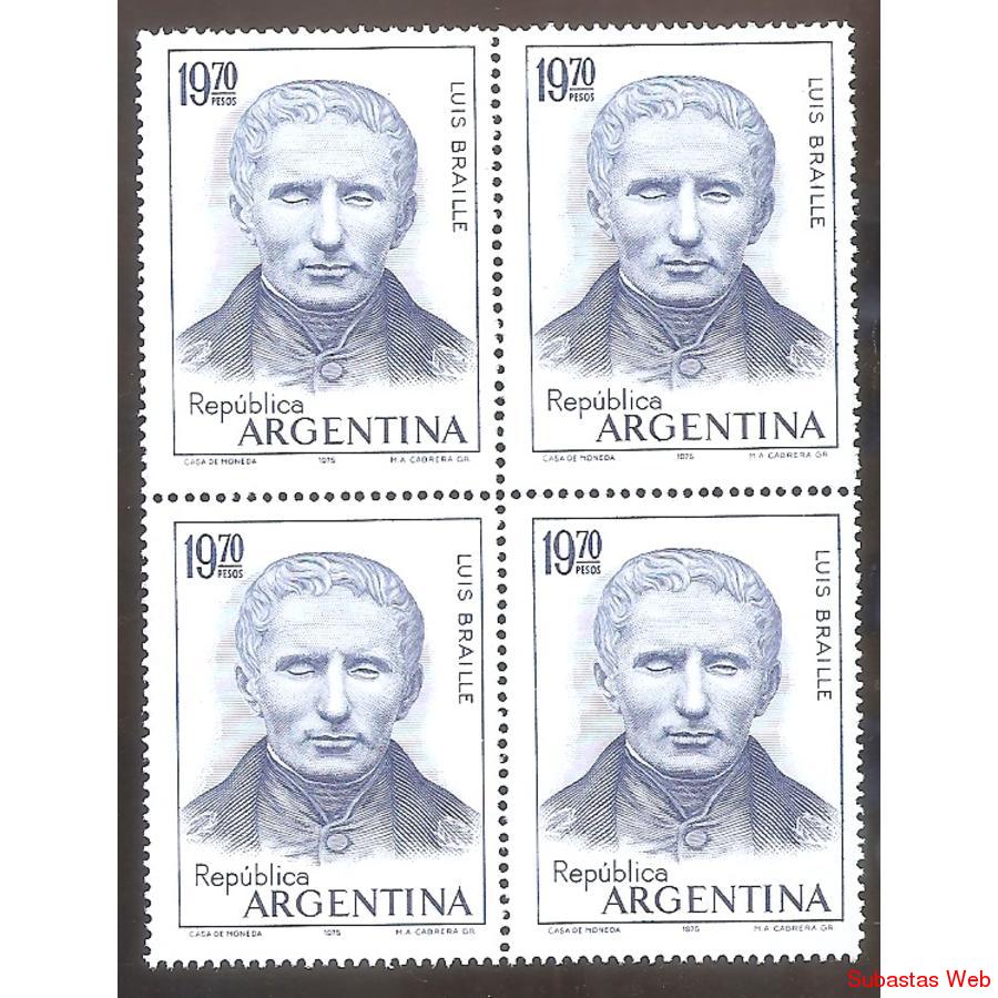 ARGENTINA 1976 CUADRITO  MT1051 HOMENAJE A BRAILE