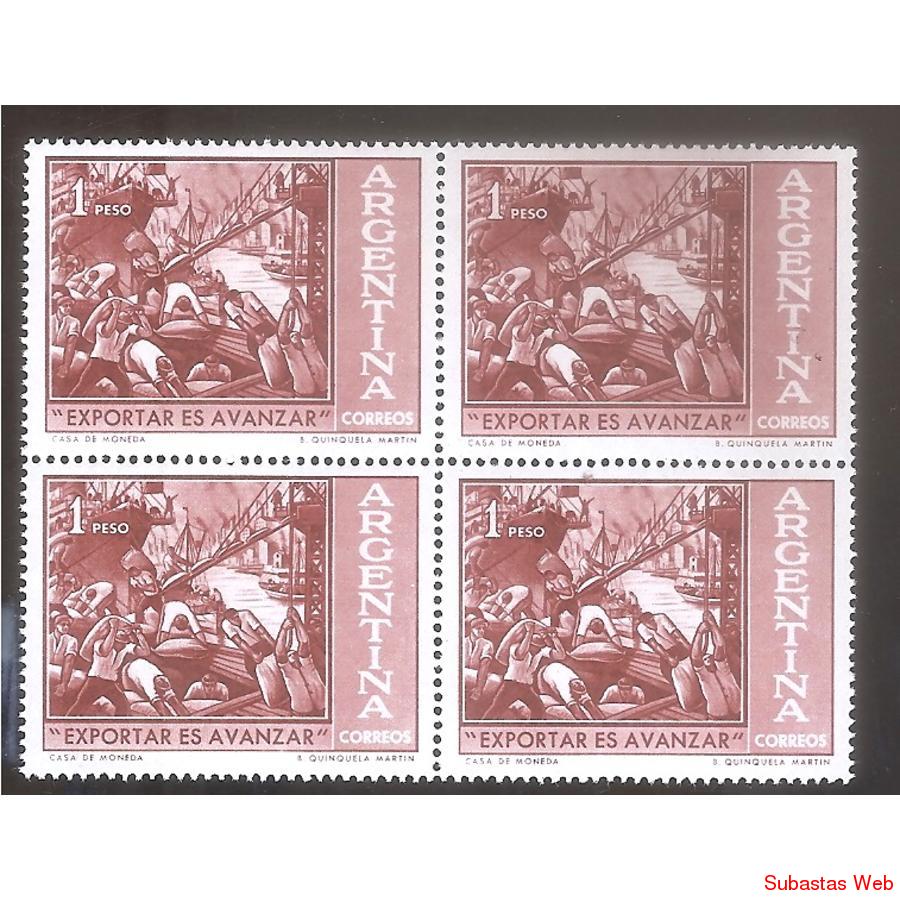 ARGENTINA 1961 CUADRITOMT634  EXPORTAR ES AVANZAR