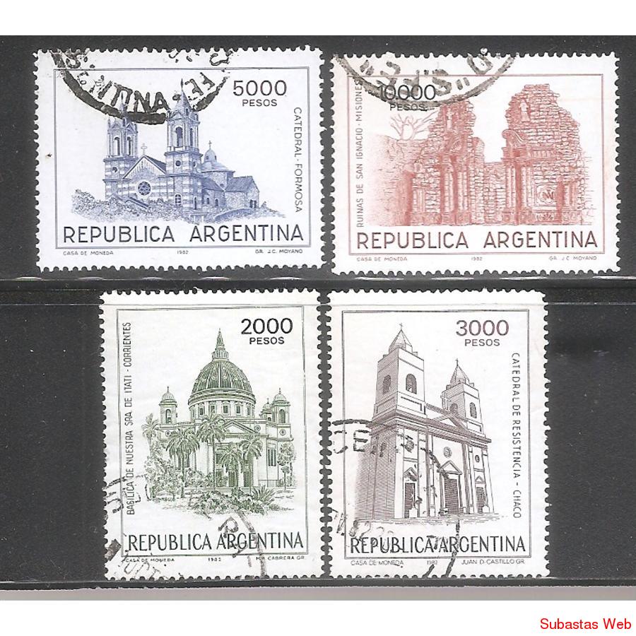 ARGENTINA 1982 (MT1359-62) PROVINCIAS DEL NOROESTE  USADAS