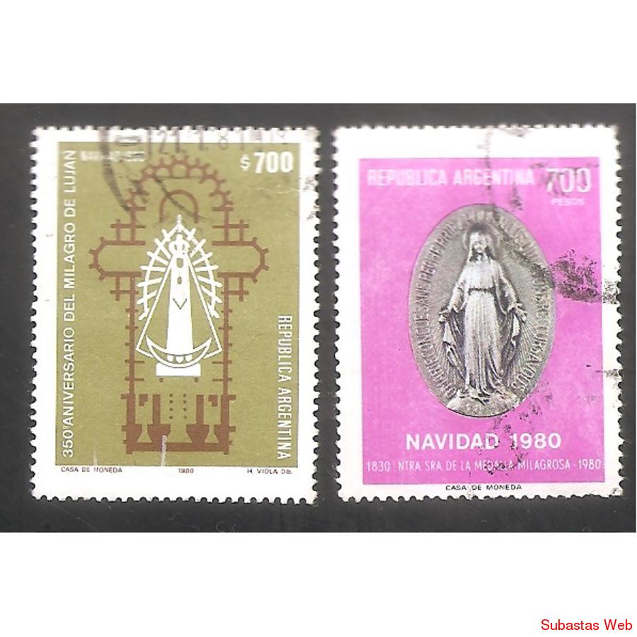 ARGENTINA 1980 (MT1277-78)  MILAGRO DE LUJAN  USADAS