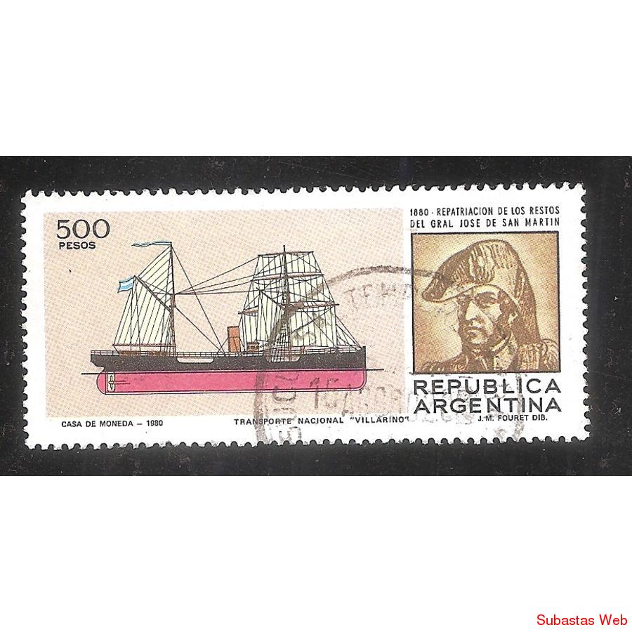 ARGENTINA 1980 (MT1218) RESTOS DE SAN MARTIN  USADA